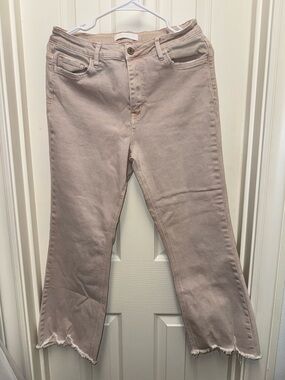 Vervet size 30, Mid rise cropped flare, blush colored jeans